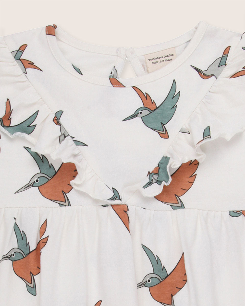 White Birdsong Print Dress - image 3