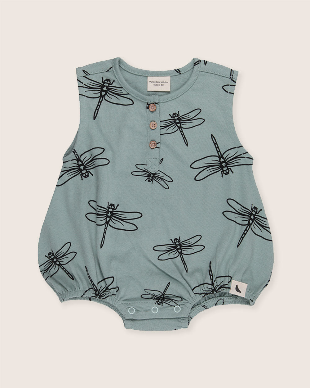 organic cotton Blue Damselfly Print Bubble Romper - image 2