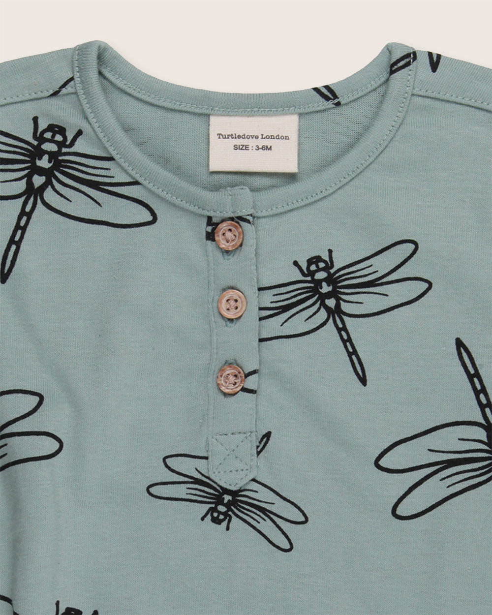 organic cotton Blue Damselfly Print Bubble Romper - image 3