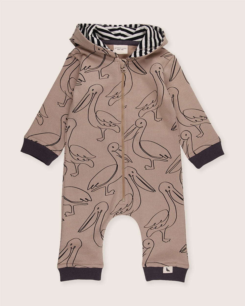 ago free dye Beige Pelican Print Romper - image 1