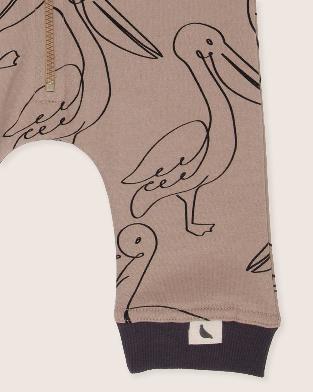 ago free dye Beige Pelican Print Romper - image 4