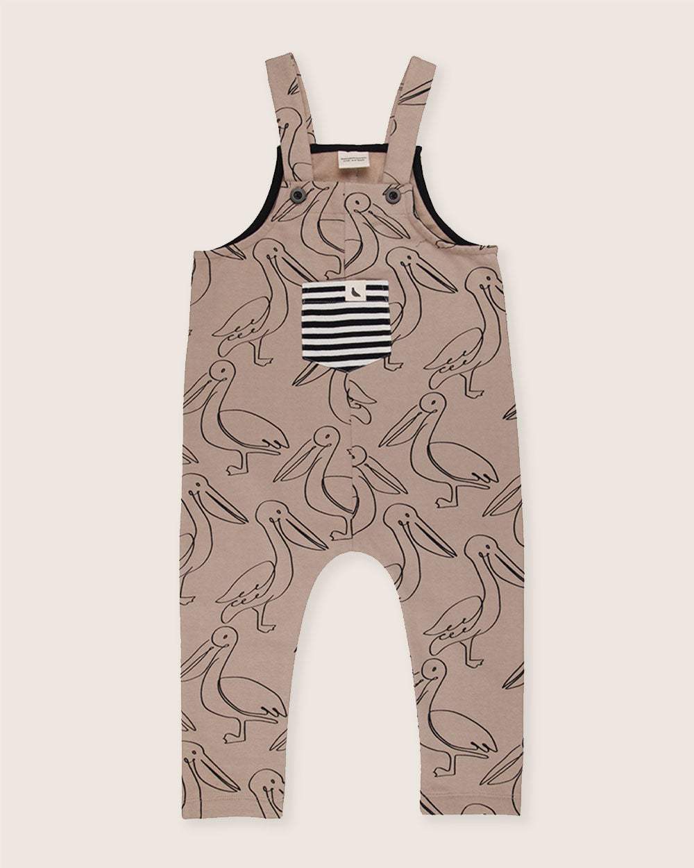 organic cotton Beige Pelican Print Dungarees - image 5