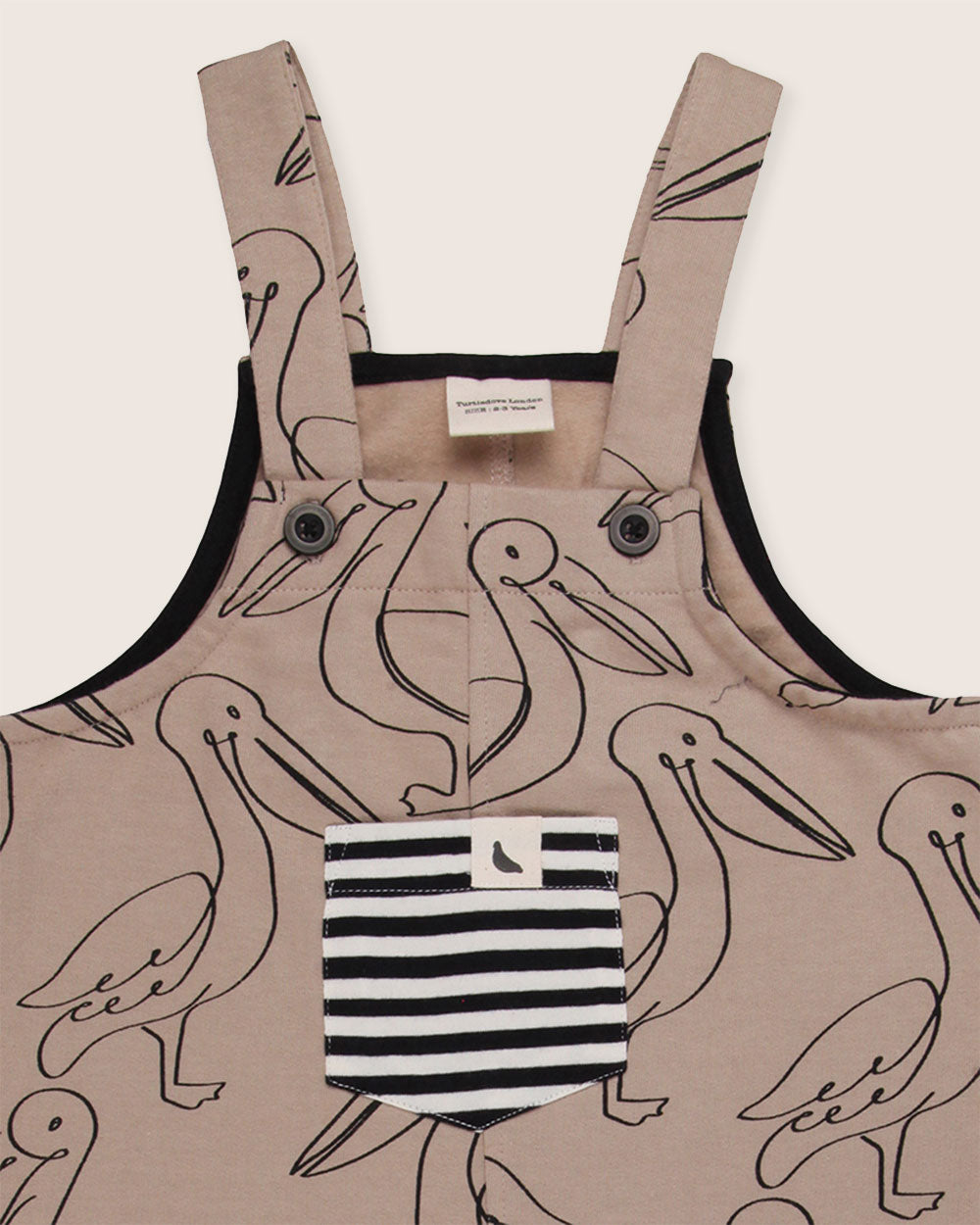 organic cotton Beige Pelican Print Dungarees - image 3