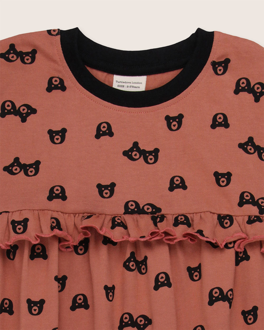organic cotton Red Bear Print Dress - image 2