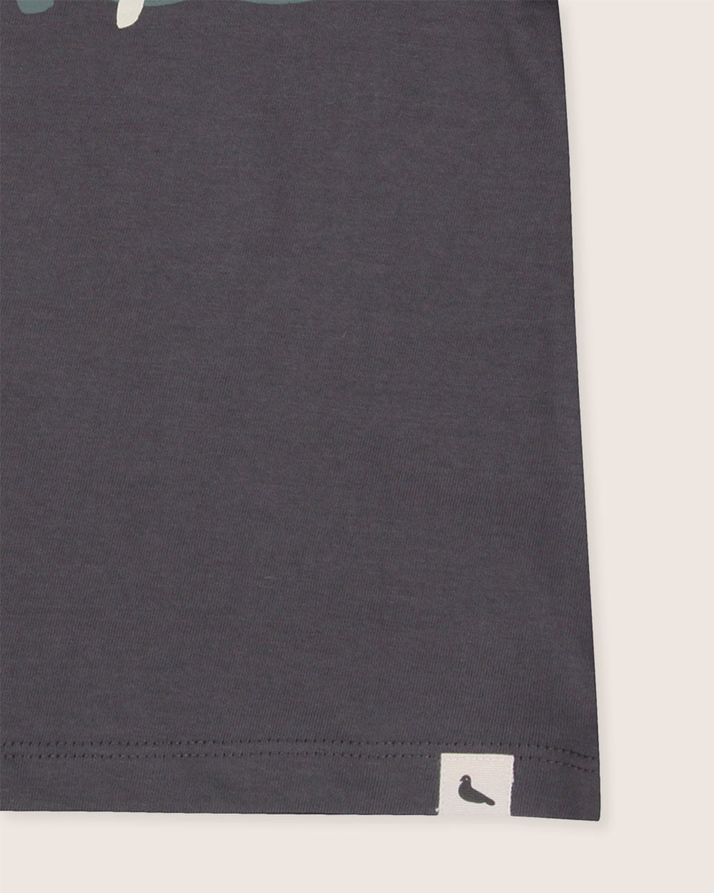 Organic cotton Charcoal Grey Peace Please Slogan Print T-Shirt - image 3