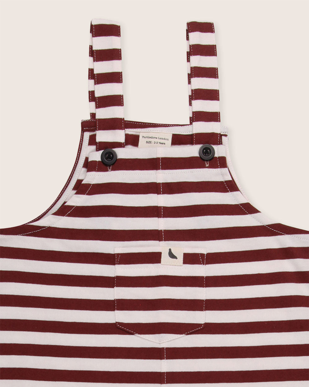organic cotton Red Horizontal Stripe Print Dungarees - image 3