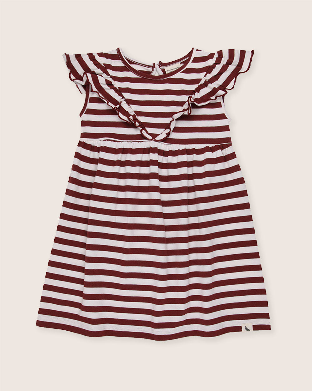 organic cotton Red Horizontal Stripe Print Dress - image 2