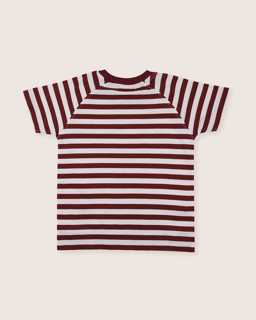 organic cotton Red Bear Face Horizontal Stripe Print Top - image 4