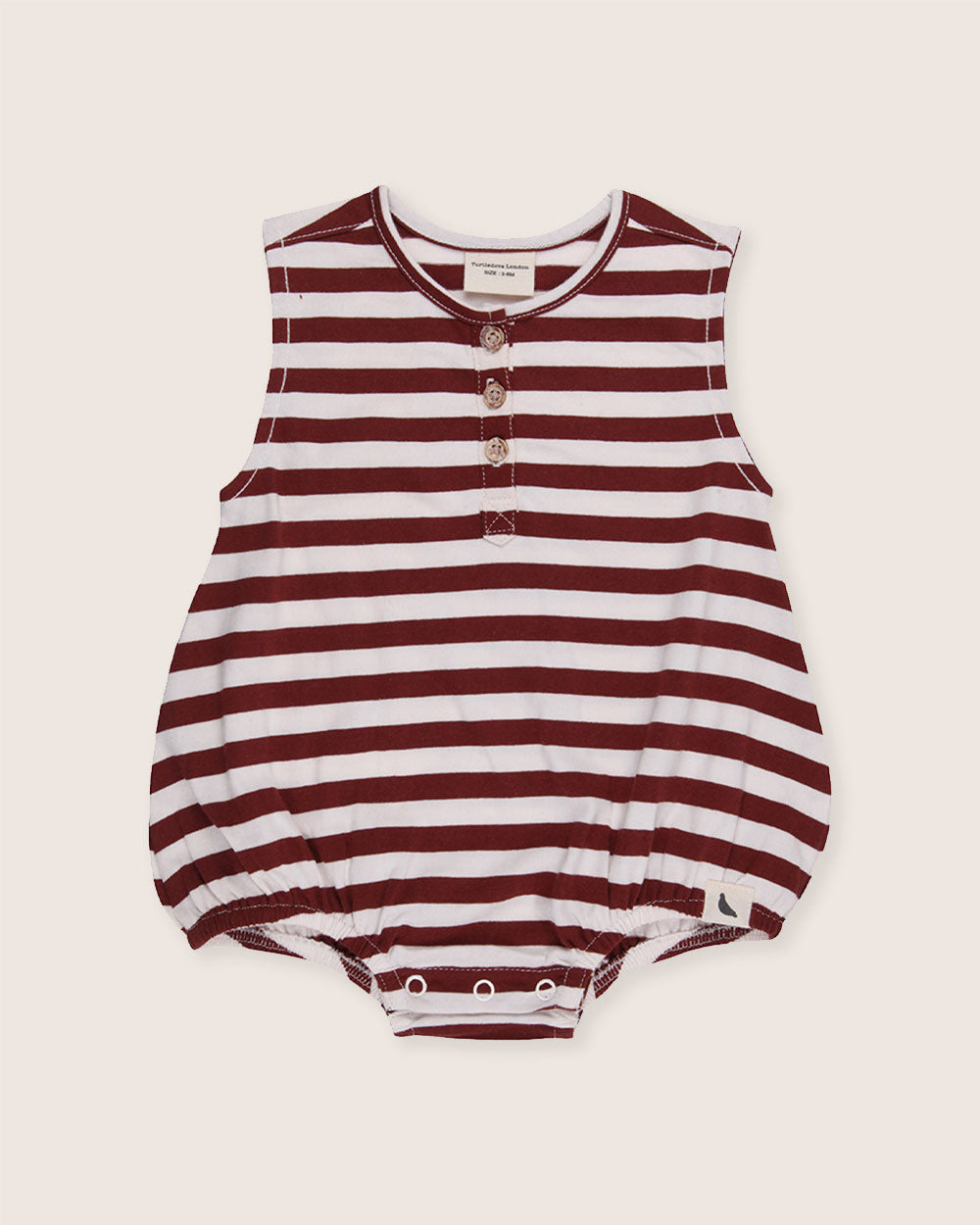 Red Horizontal Stripe Print Romper - image 2