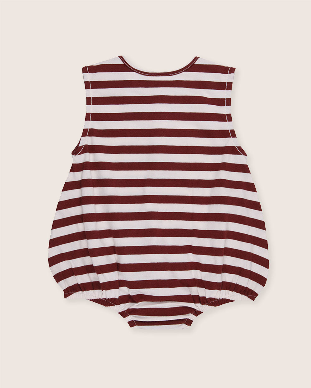 Red Horizontal Stripe Print Romper - image 5