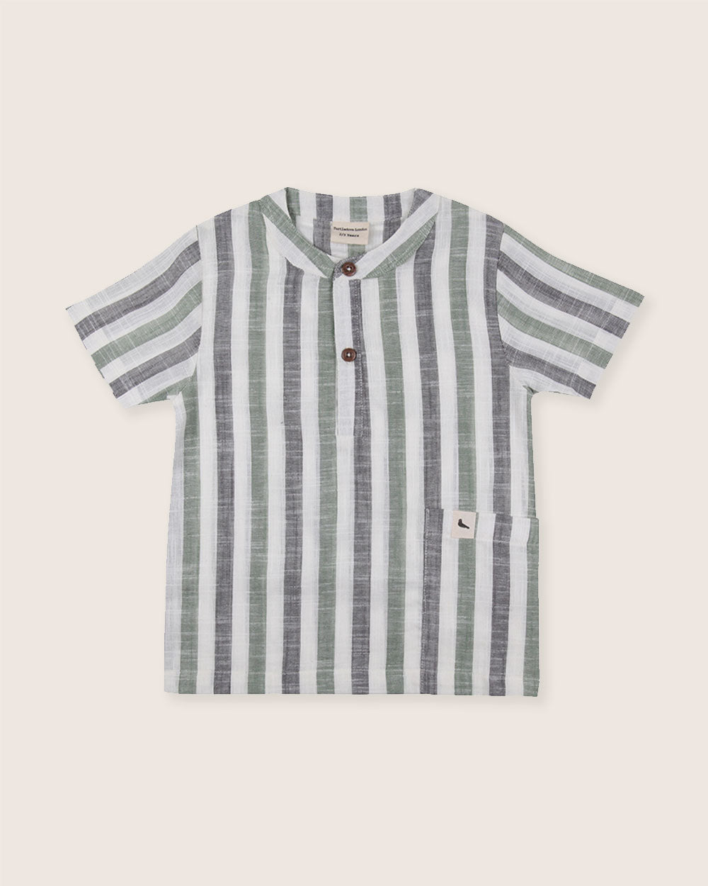 Multicolour Stripe Print Mandarin Collar Shirt - image 1