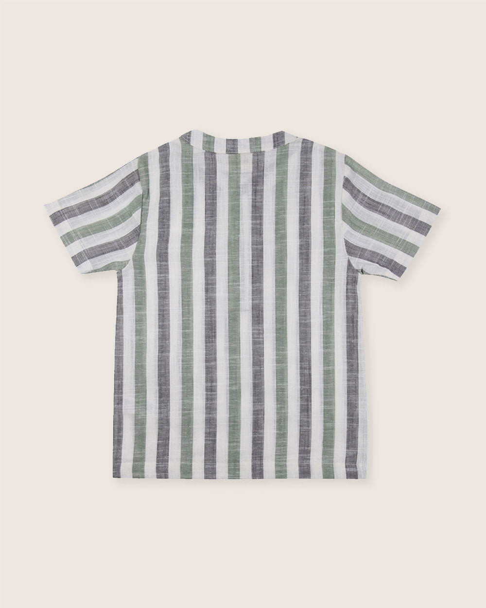 Multicolour Stripe Print Mandarin Collar Shirt - image 4