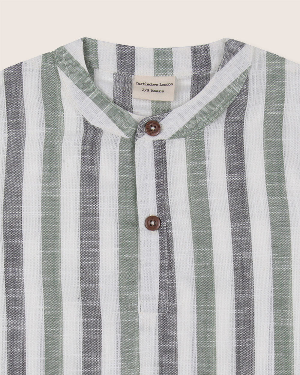 Multicolour Stripe Print Mandarin Collar Shirt - image 2