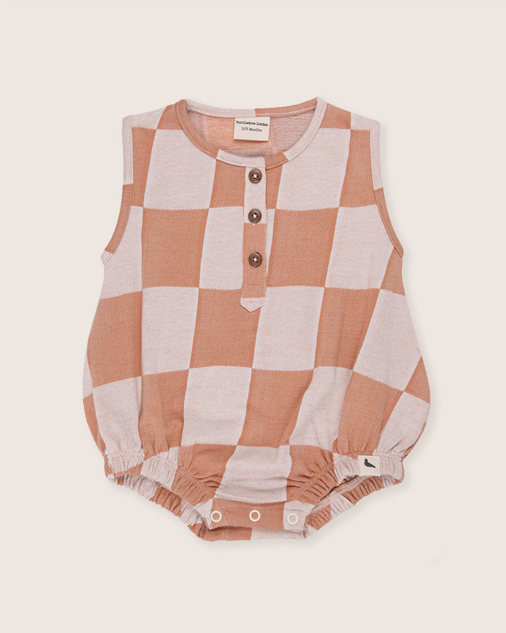 Orange Bold Check Print Bubble Romper - image 2