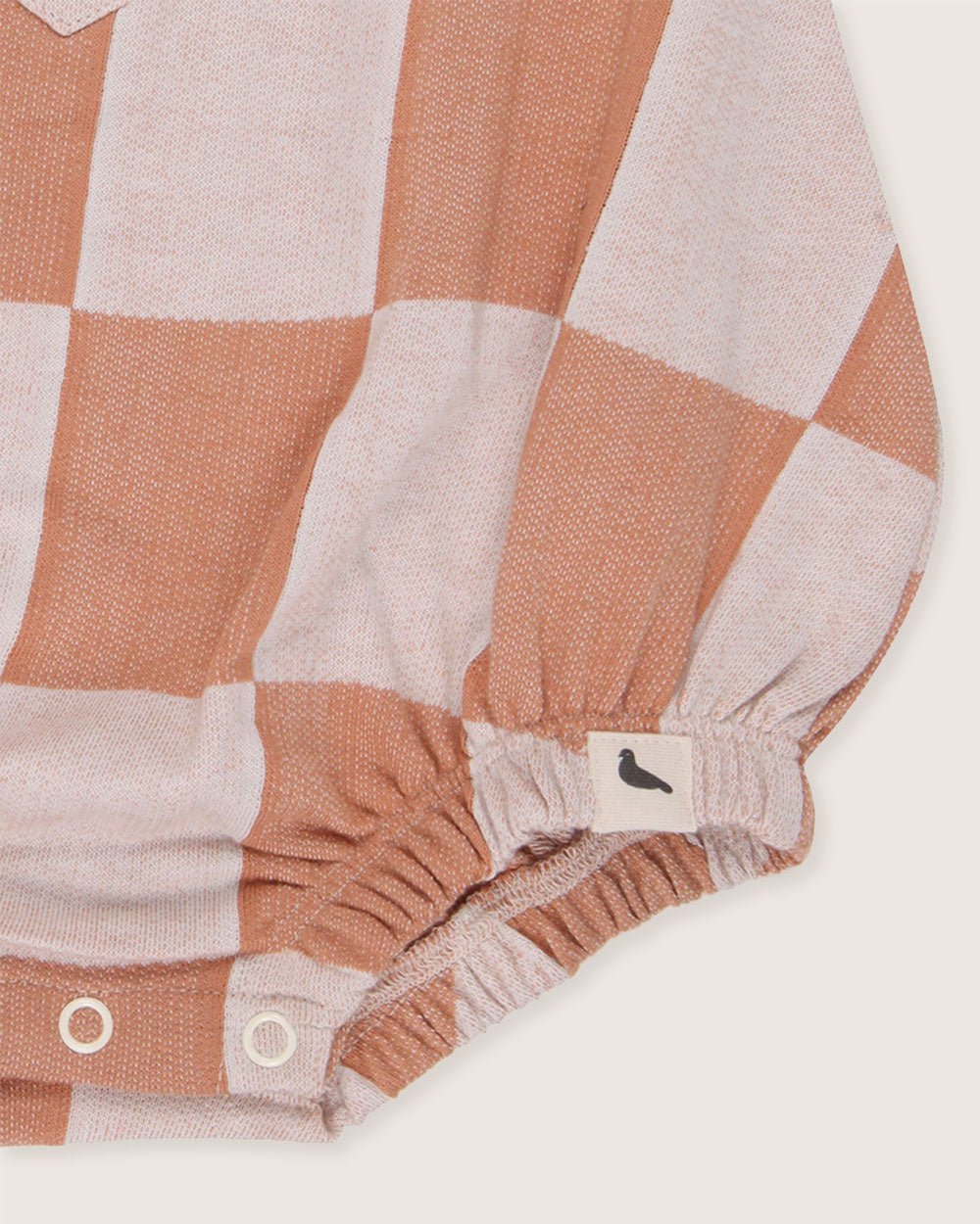 Orange Bold Check Print Bubble Romper - image 5