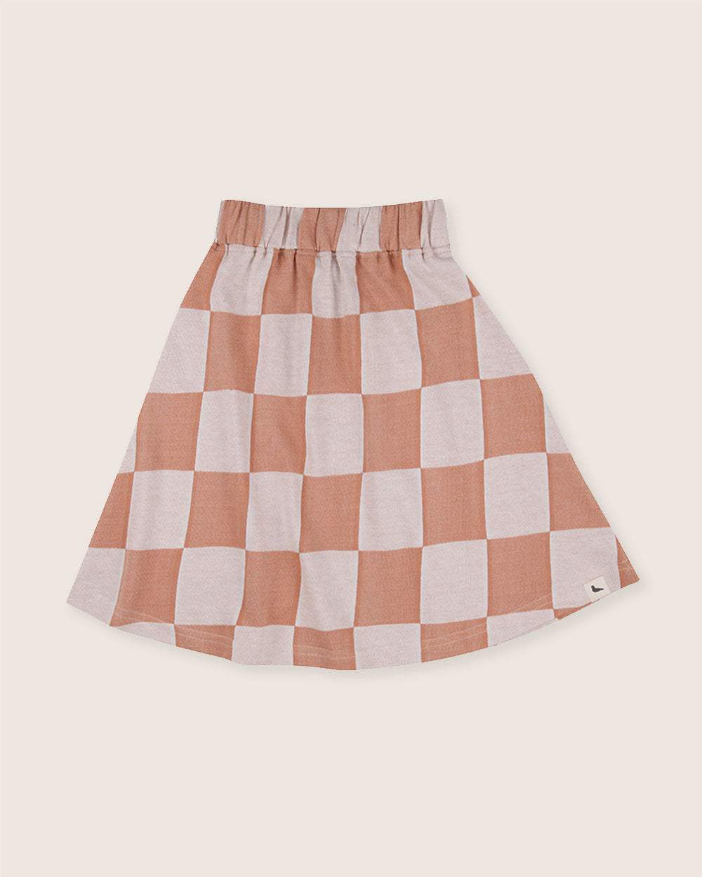 Orange Bold Check Print Skirt - image 1
