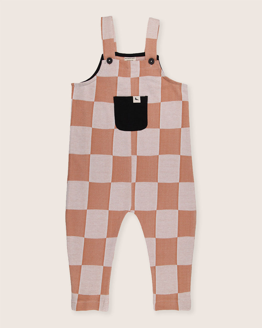 Orange Bold Check Print Dungarees - image 2
