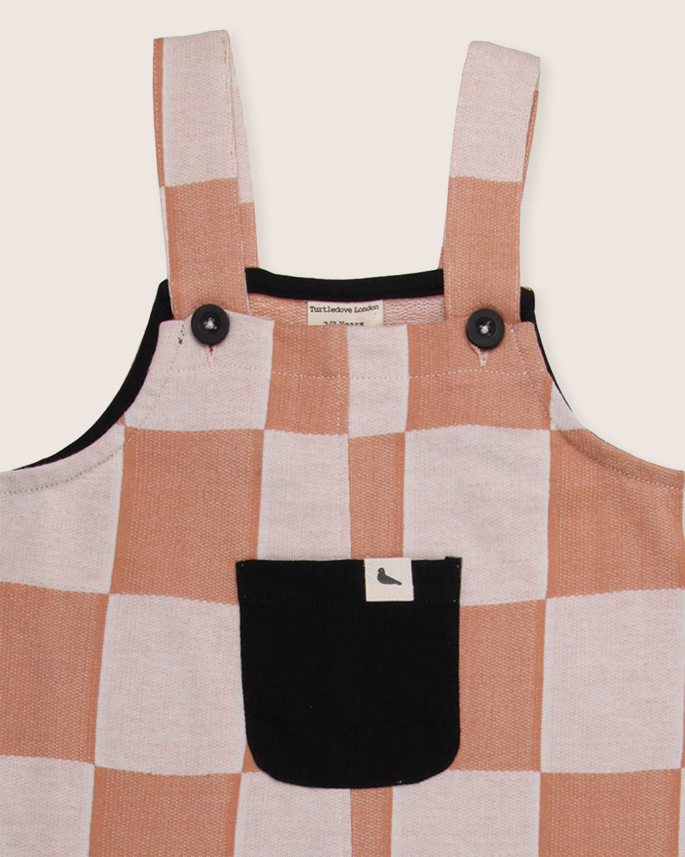 Orange Bold Check Print Dungarees - image 3