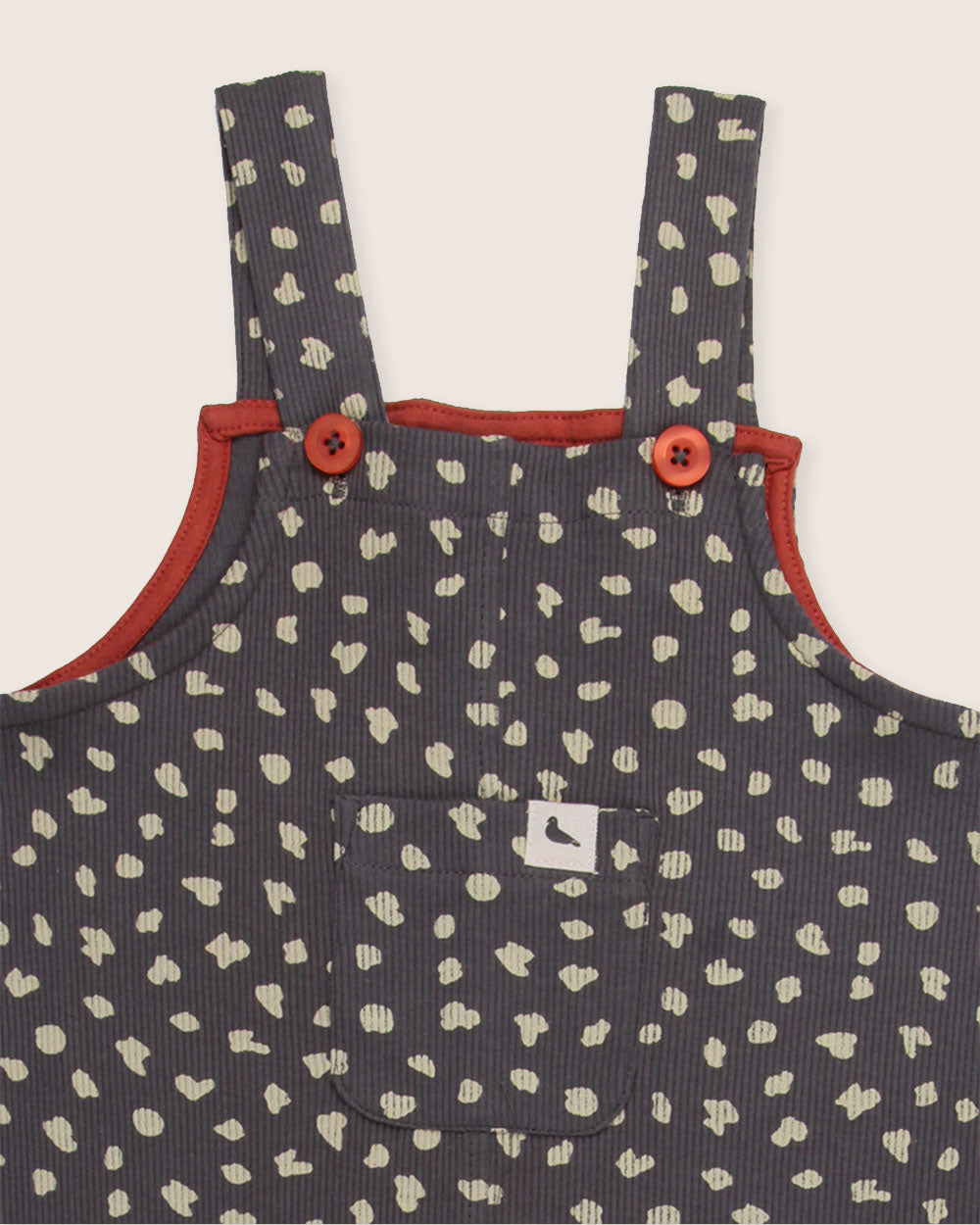 organic cotton Charcoal Grey Animal Print Dungarees - image 3
