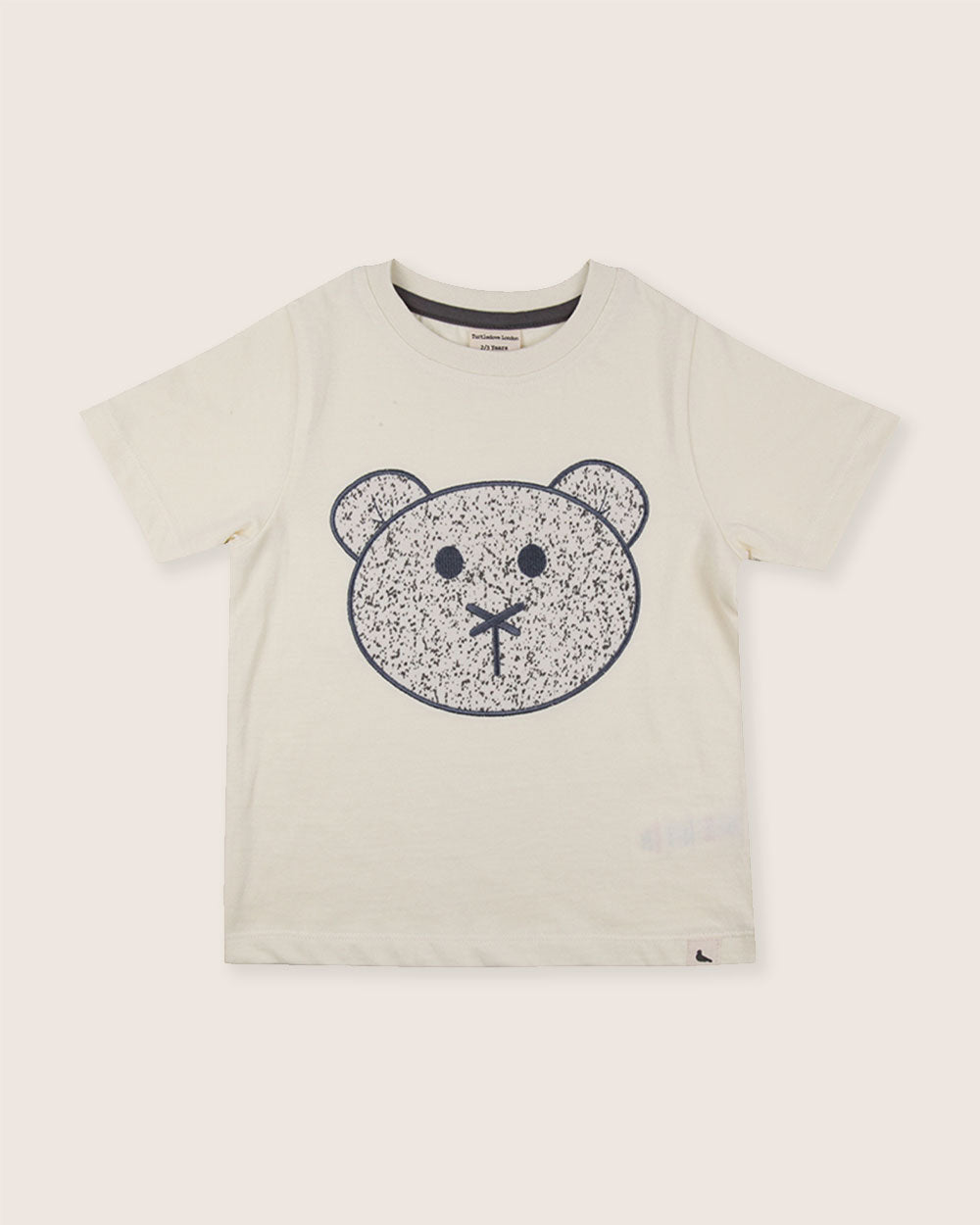 Organic cotton White Speckled Bear Applique T-Shirt- image 1