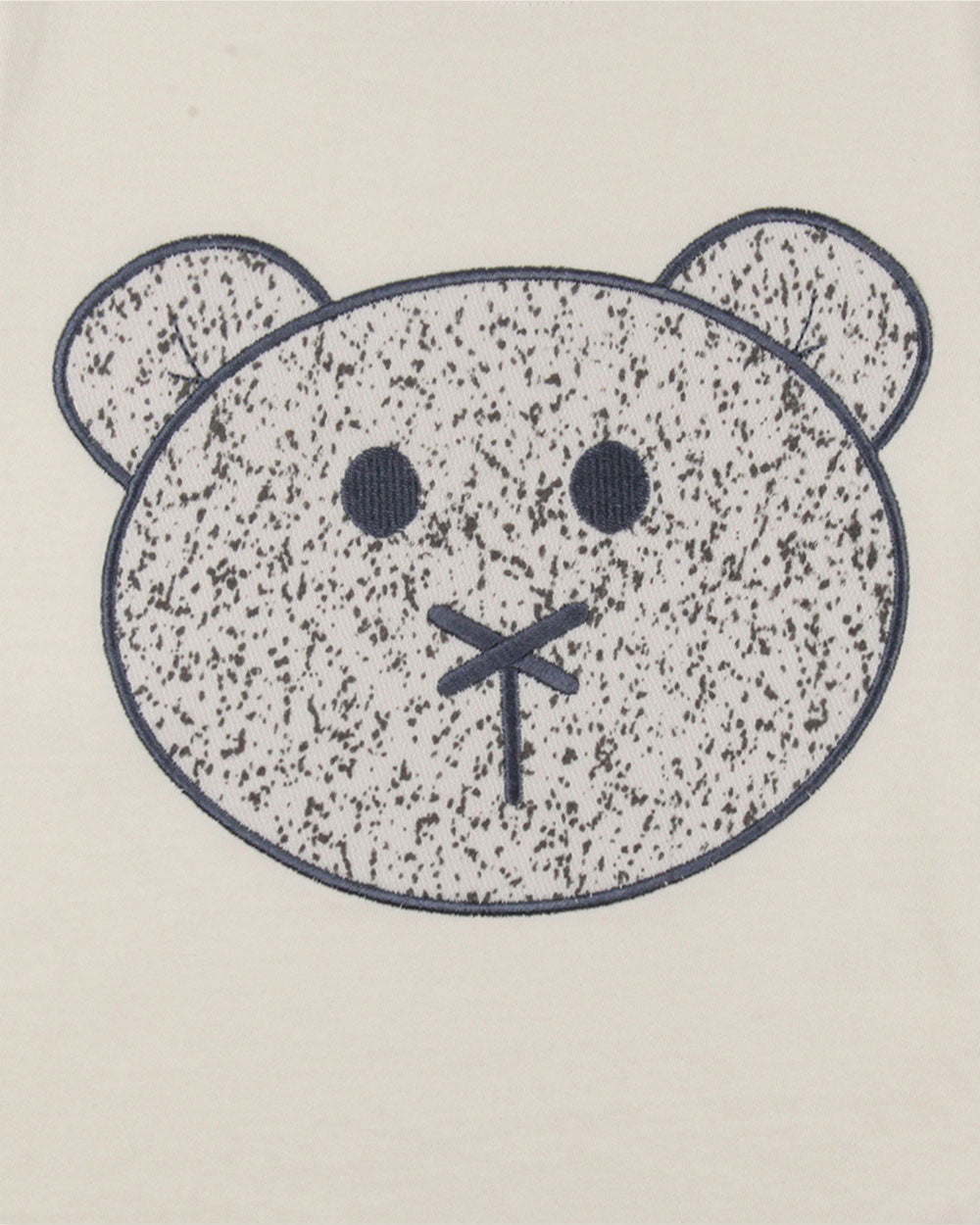 Organic cotton White Speckled Bear Applique T-Shirt- image 2