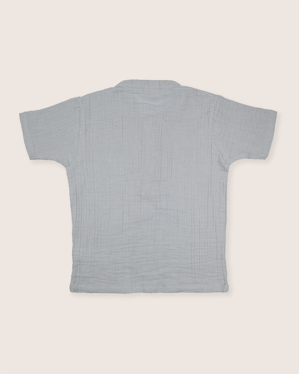 Sky Blue Mandarin Collar Shirt - image 5