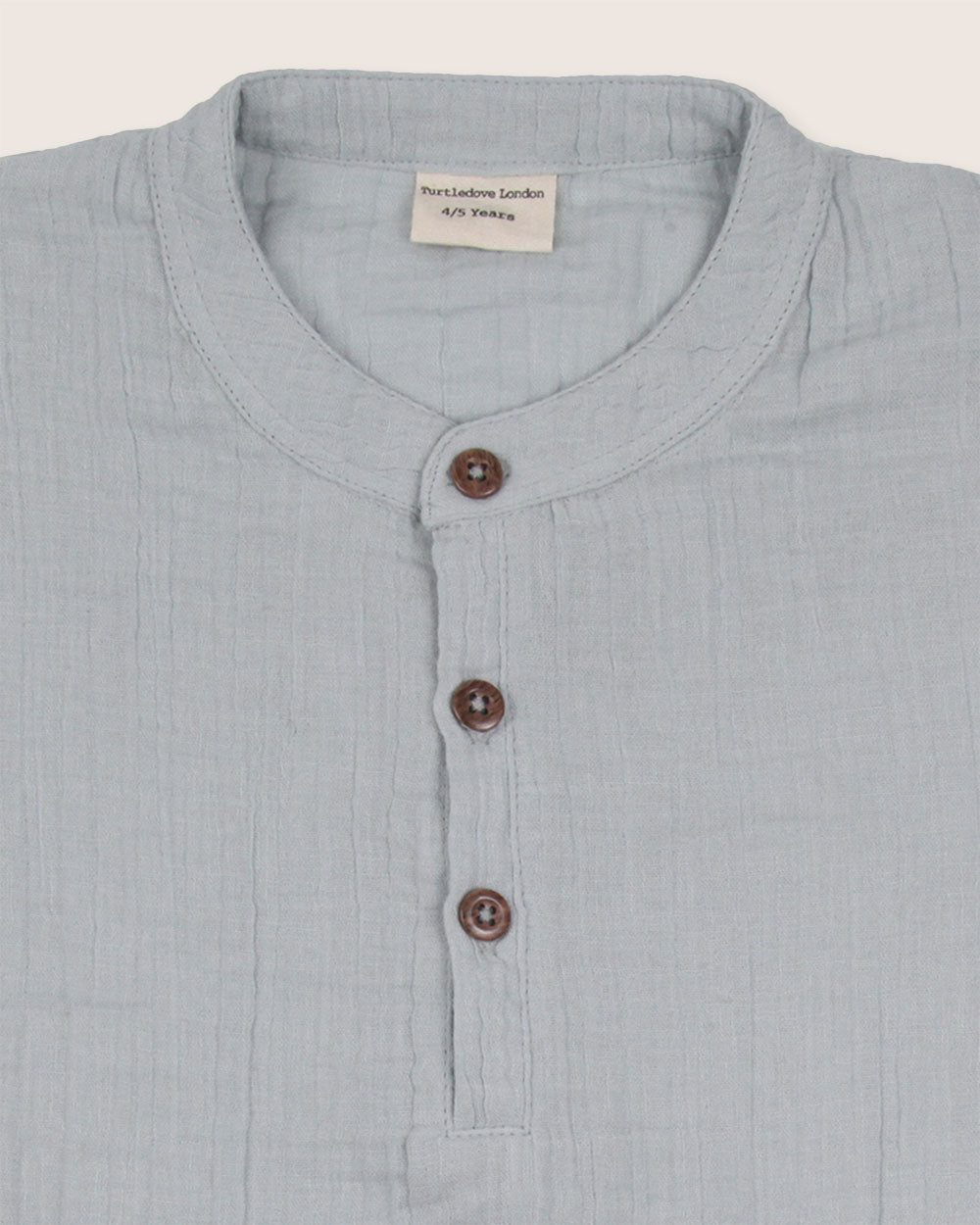 Sky Blue Mandarin Collar Shirt - image 3