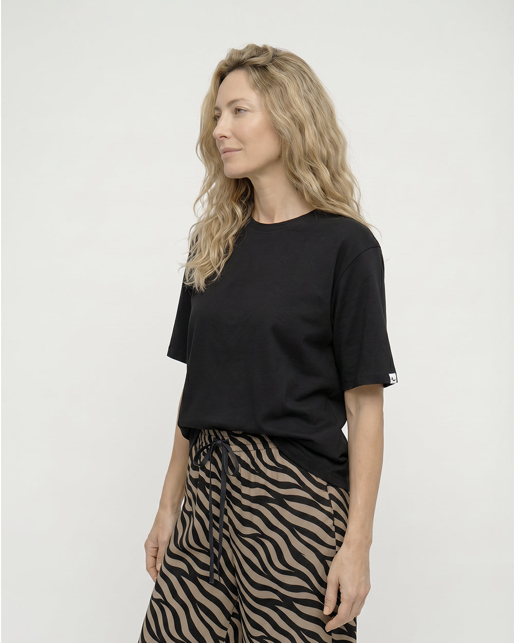 PREORDER - Thi Brown Tiger Stripe Print Wide Leg Trouser