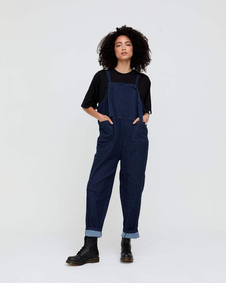 Lila Navy Denim Dungarees
