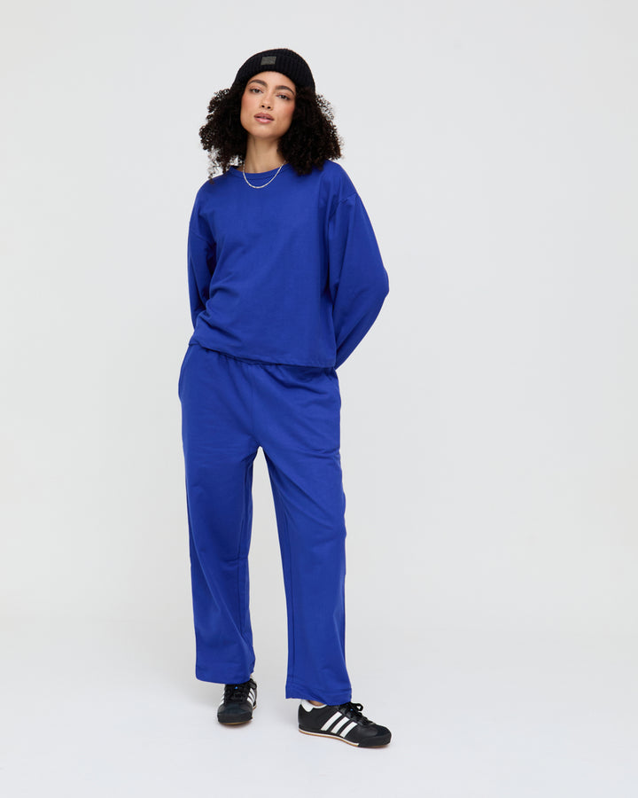 Kate Blue Barrel Leg Trousers