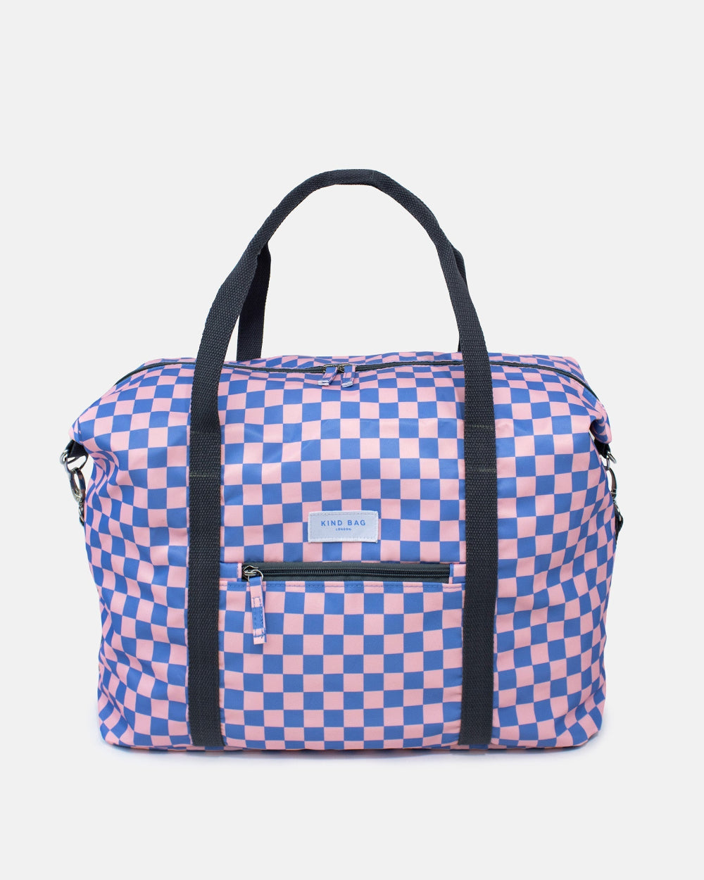 Checkerboard Blue & Pink Weekender Bag