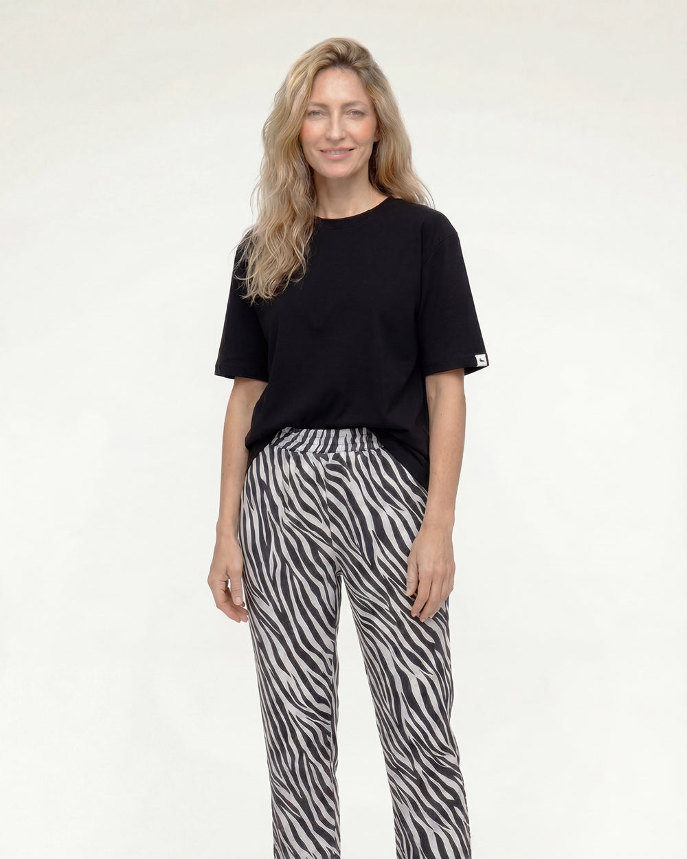 Kate Multicolour Zebra Streak Print Barrel Leg Trousers