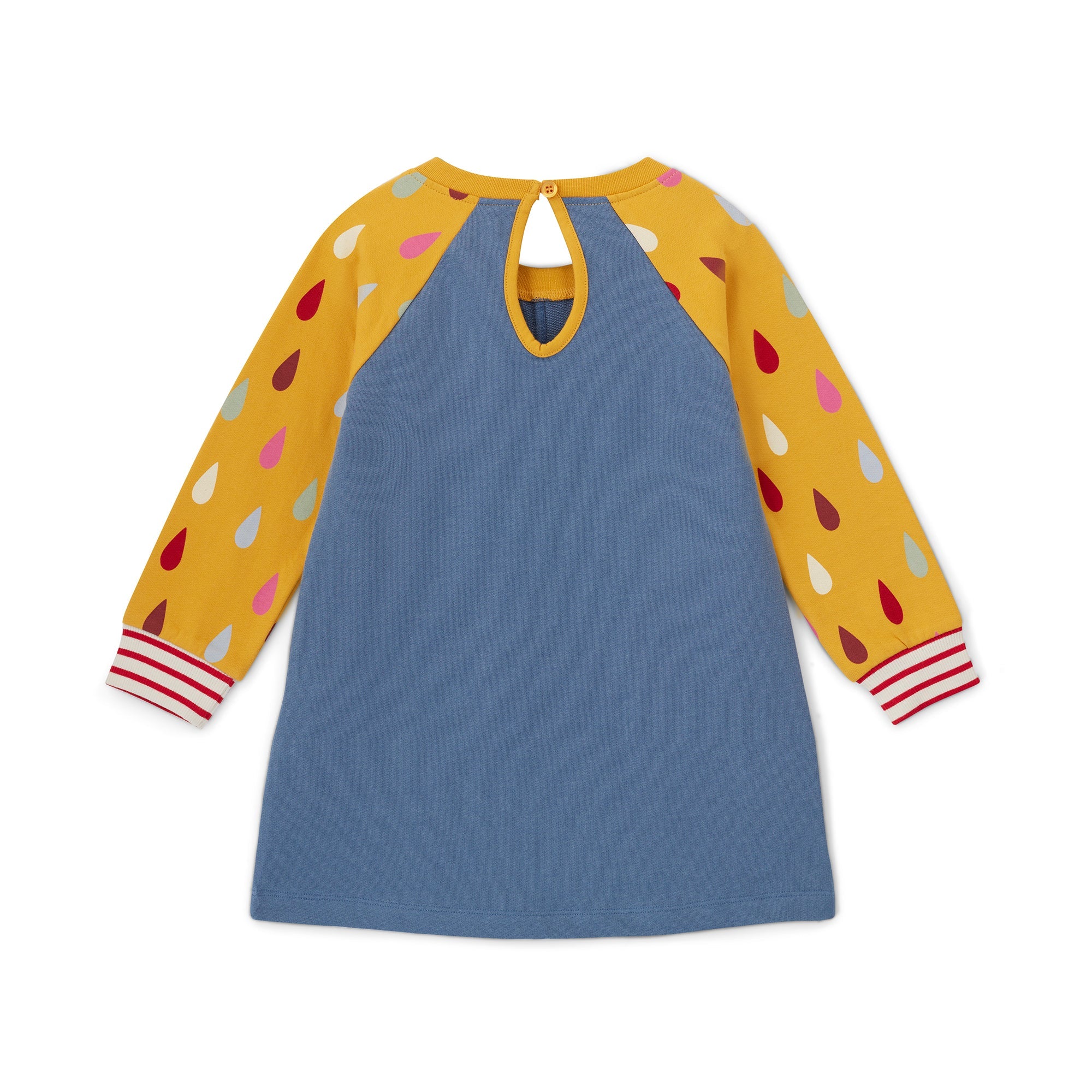 Blue Raindrop Mix Print Dress