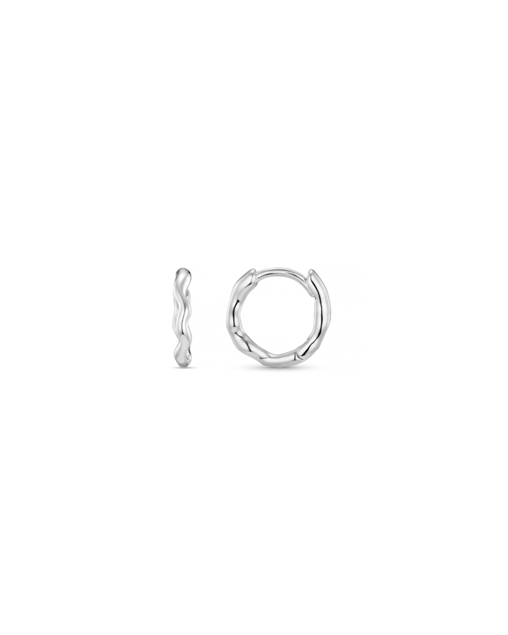 Recycled Round Wave Huggie Hoop Earrings