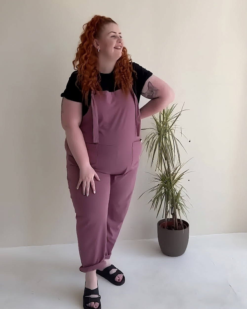organic cotton Lila Berry Pink Dungarees - image 1