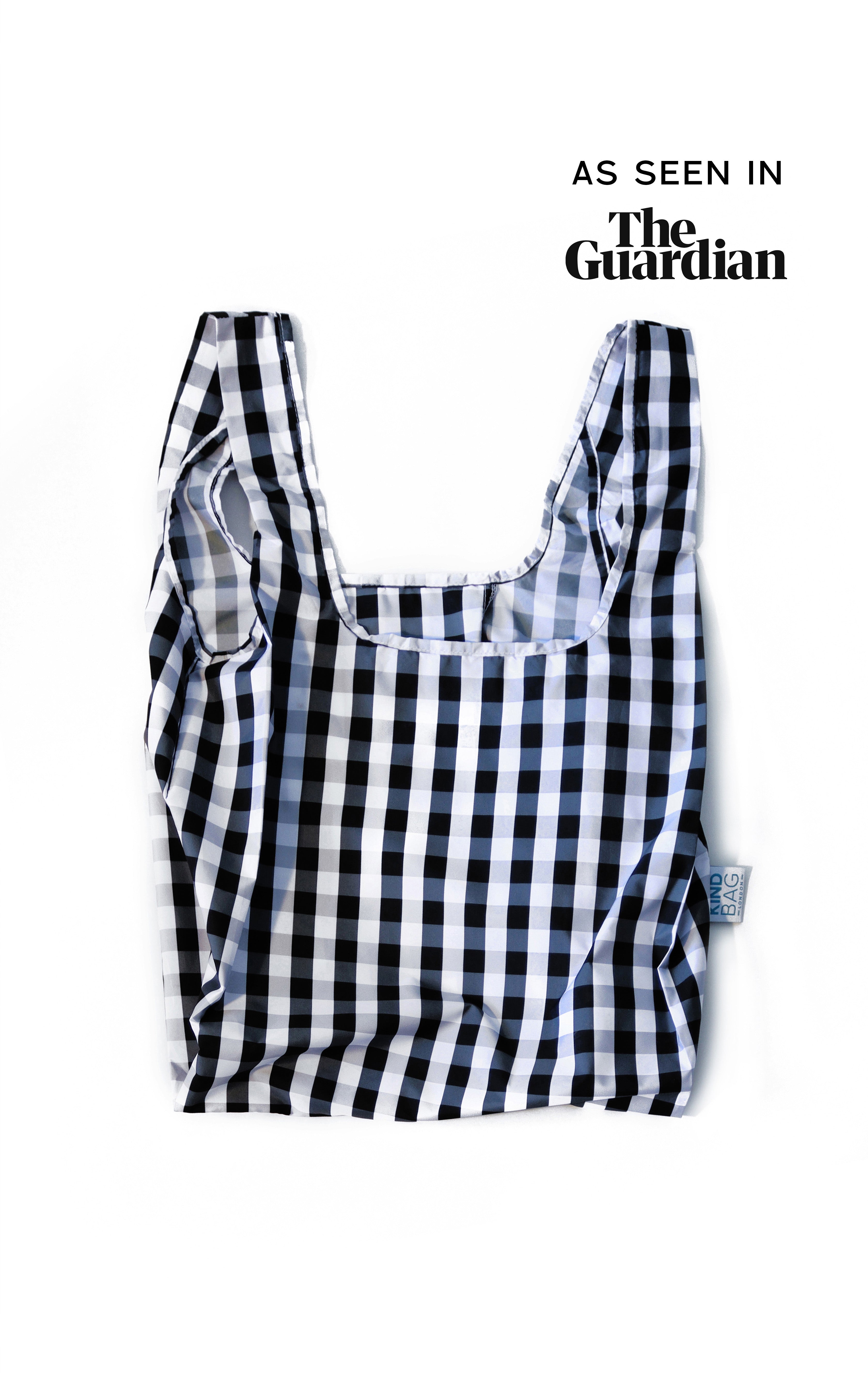 Medium Gingham Black & White Reusable Bag