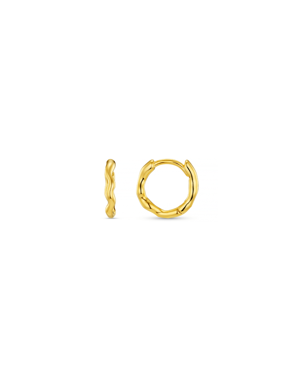 Recycled Round Wave Huggie Hoop Earrings