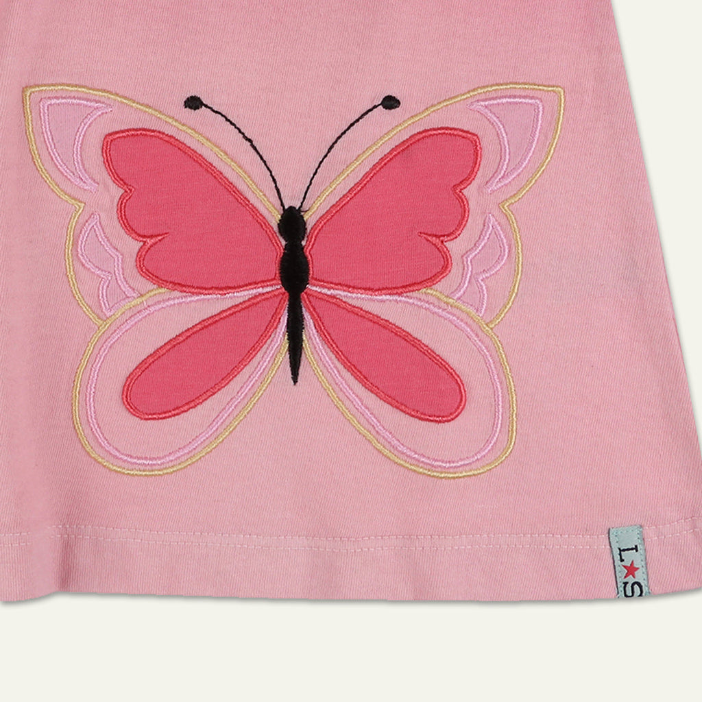Multicoloured Butterfly And Stripe Print Dress And Legging Set