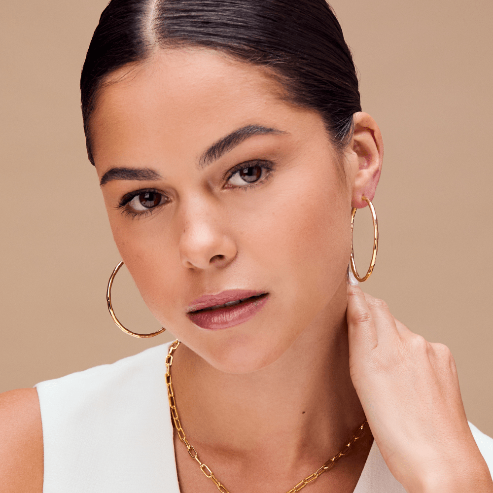 Recycled Polished Molten Large Hoop Earrings
