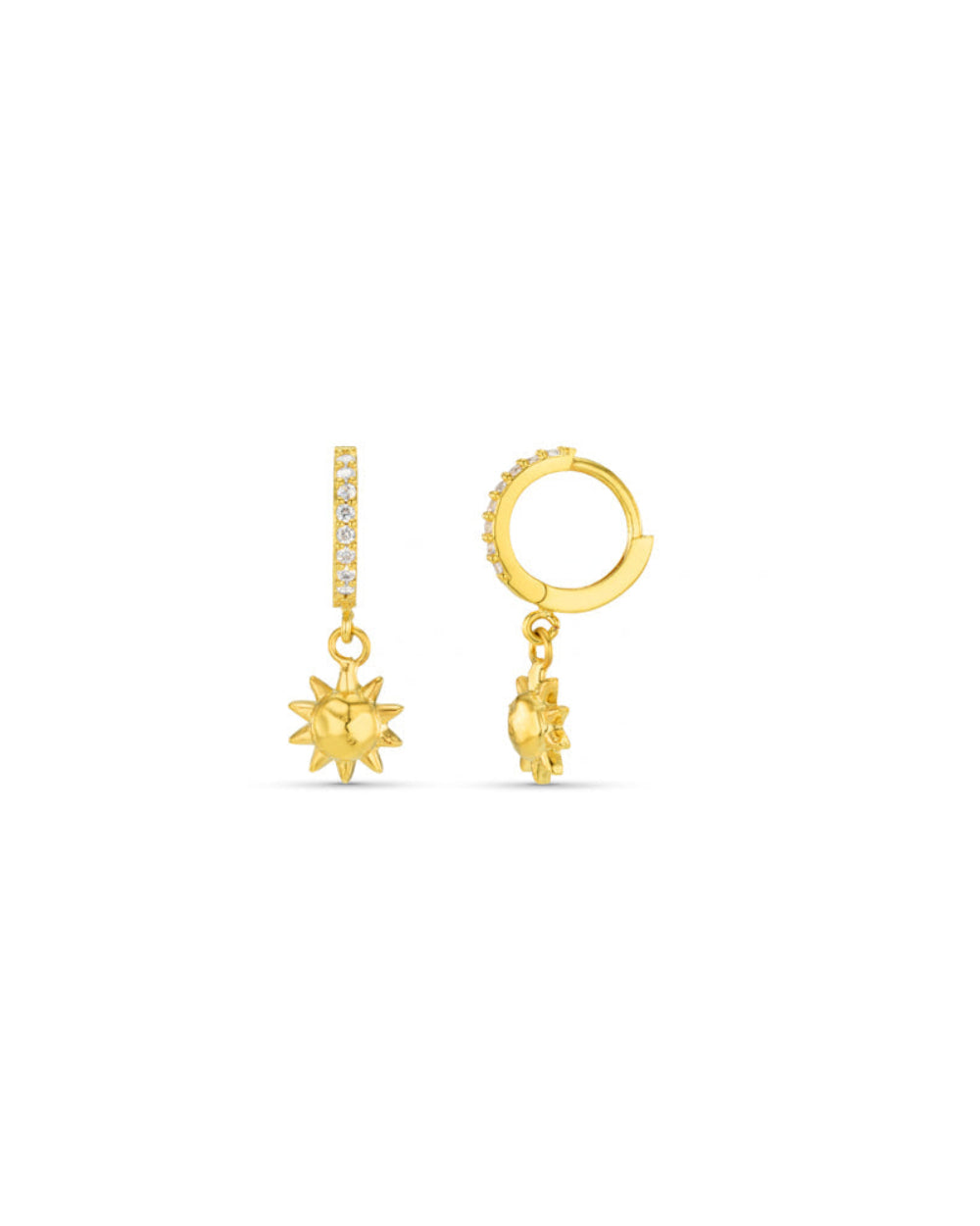 Recycled Molten Sun Pavé Micro Hoop Earrings