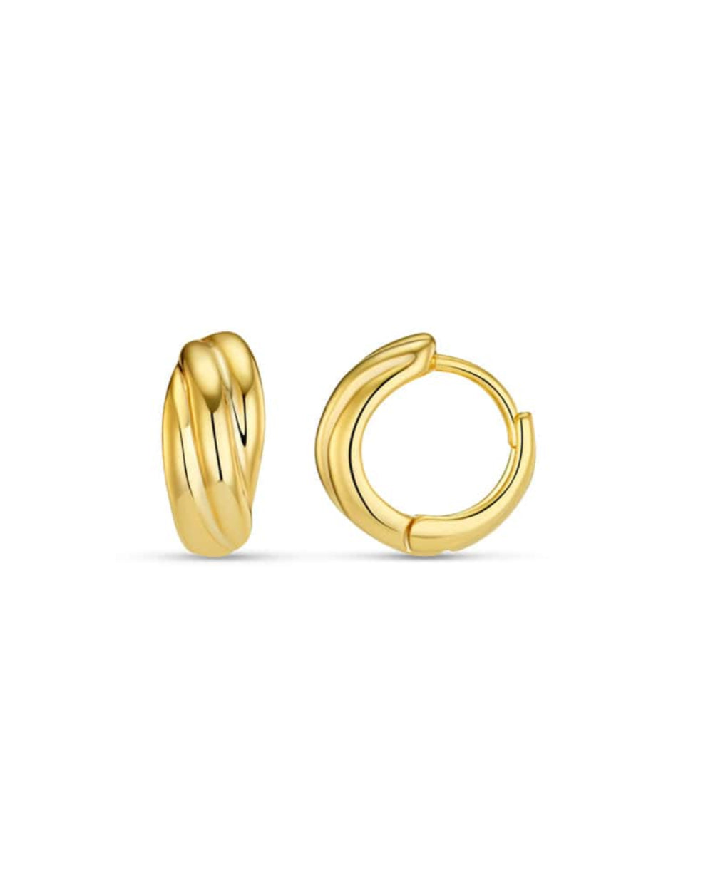Recycled Mini Twist Micro Huggie Hoop Earrings