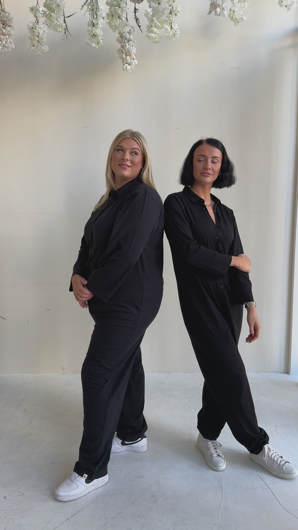 Shana Black Collared Jumpsuit