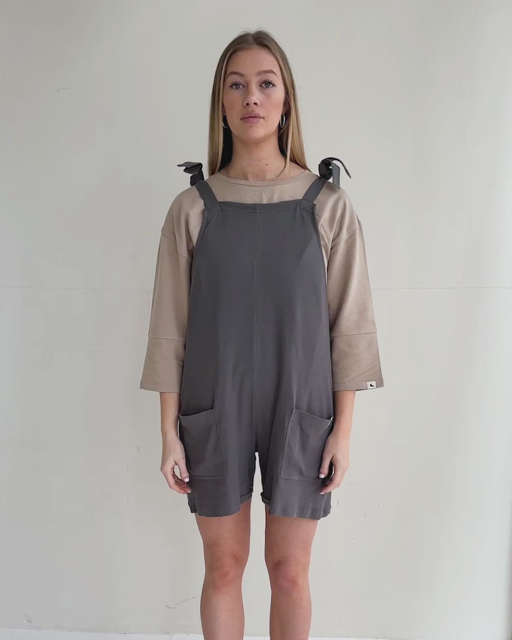 video showing Betsy Midnight Grey Playsuit