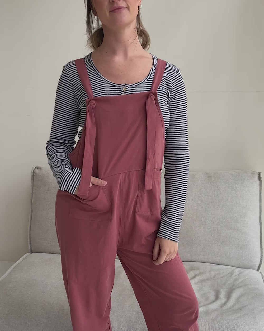 video showing Nora Multicolour Stripe Print Top