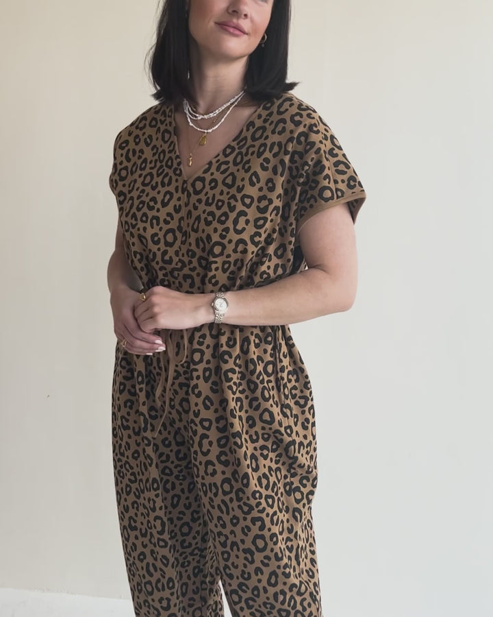 Rita Brown Animal Print Jumpsuit