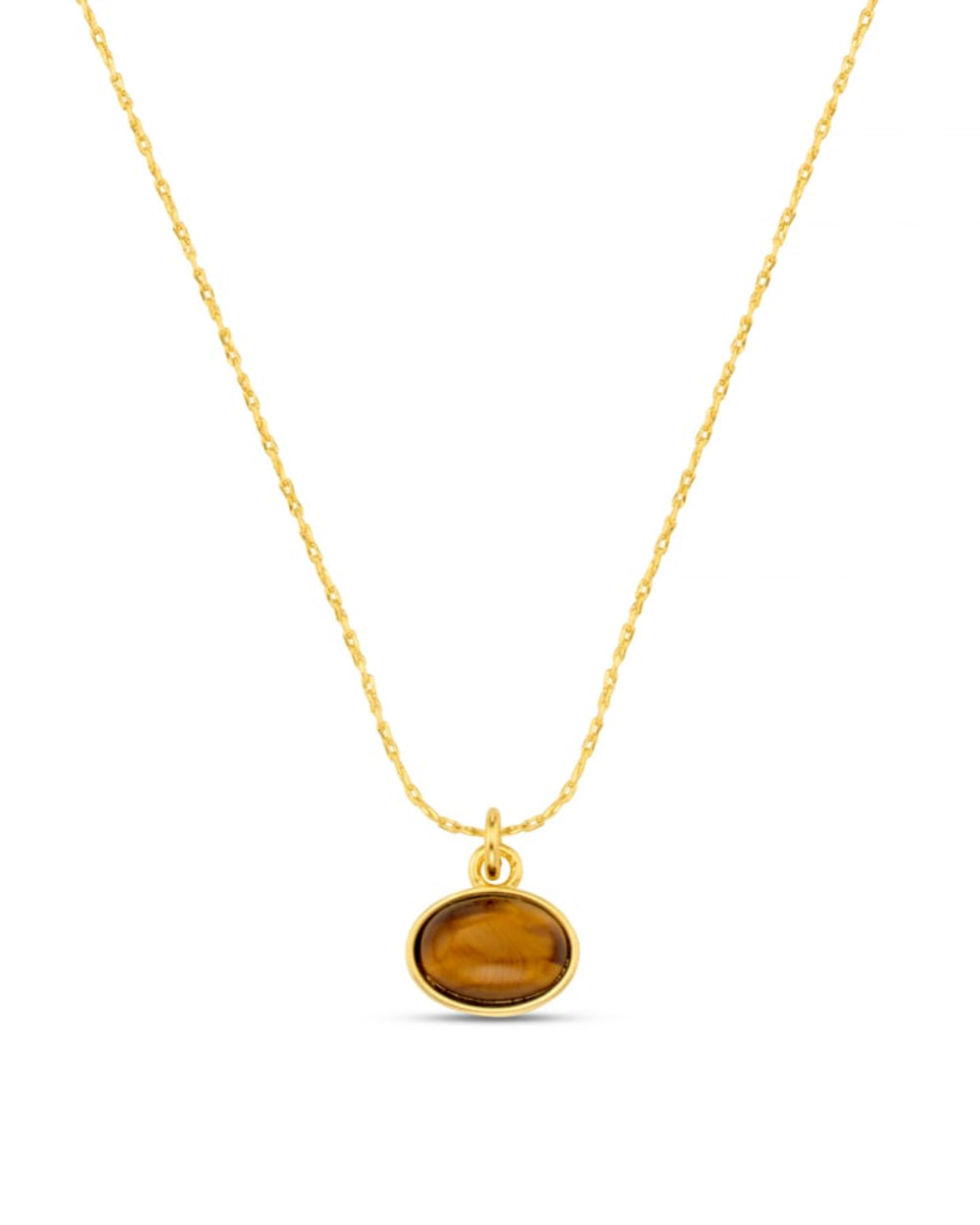 Part Recycled Semi-Precious Tiger's Eye Charm Necklace