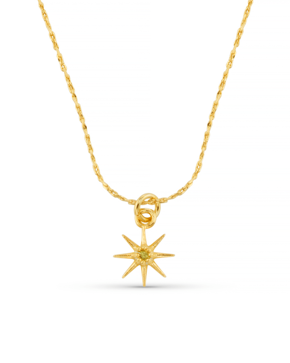 Part Recycled 18k Gold Plated August Birthstone Peridot Necklace