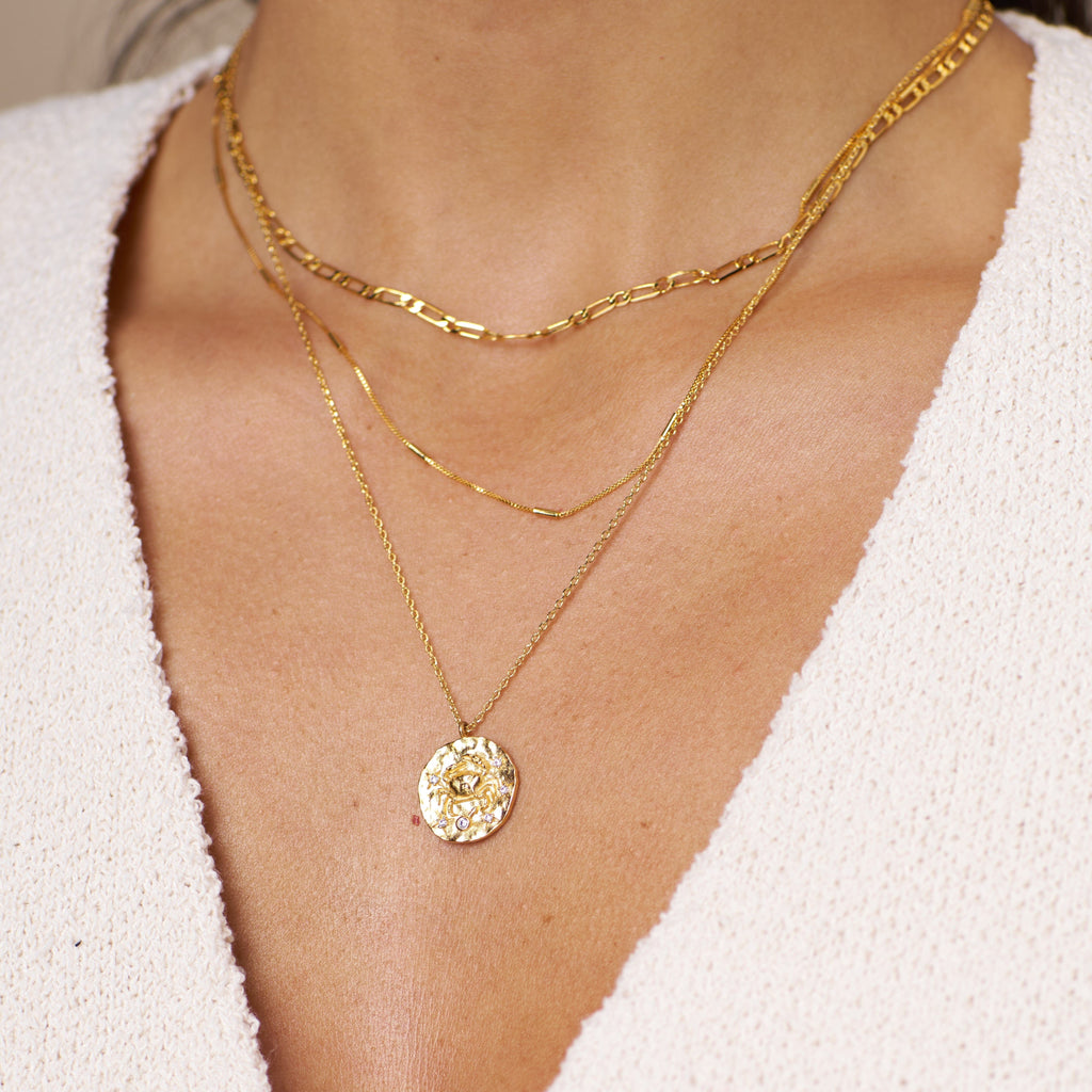 18k Gold Plated Cancer Zodiac Necklace