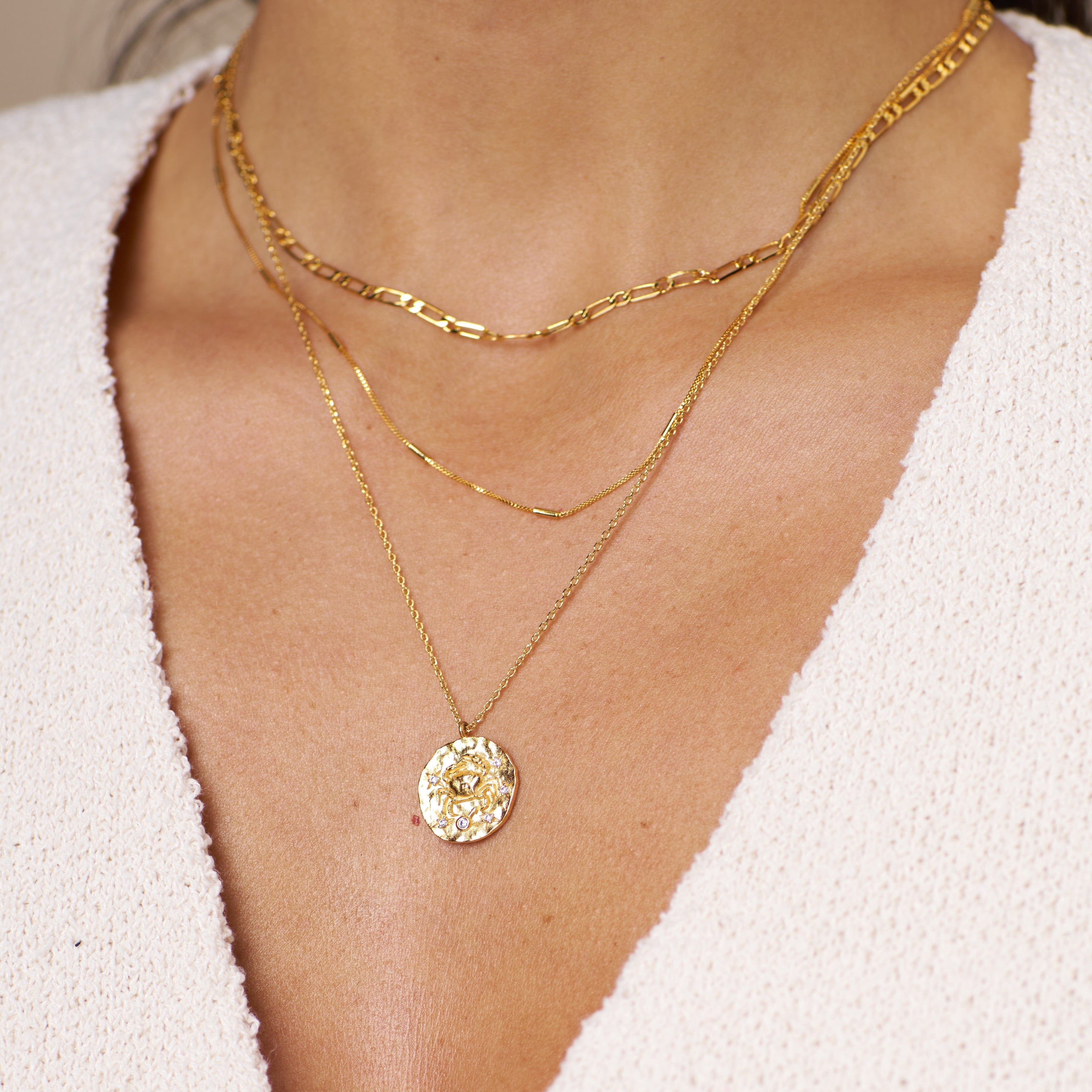 18k Gold Plated Cancer Zodiac Necklace