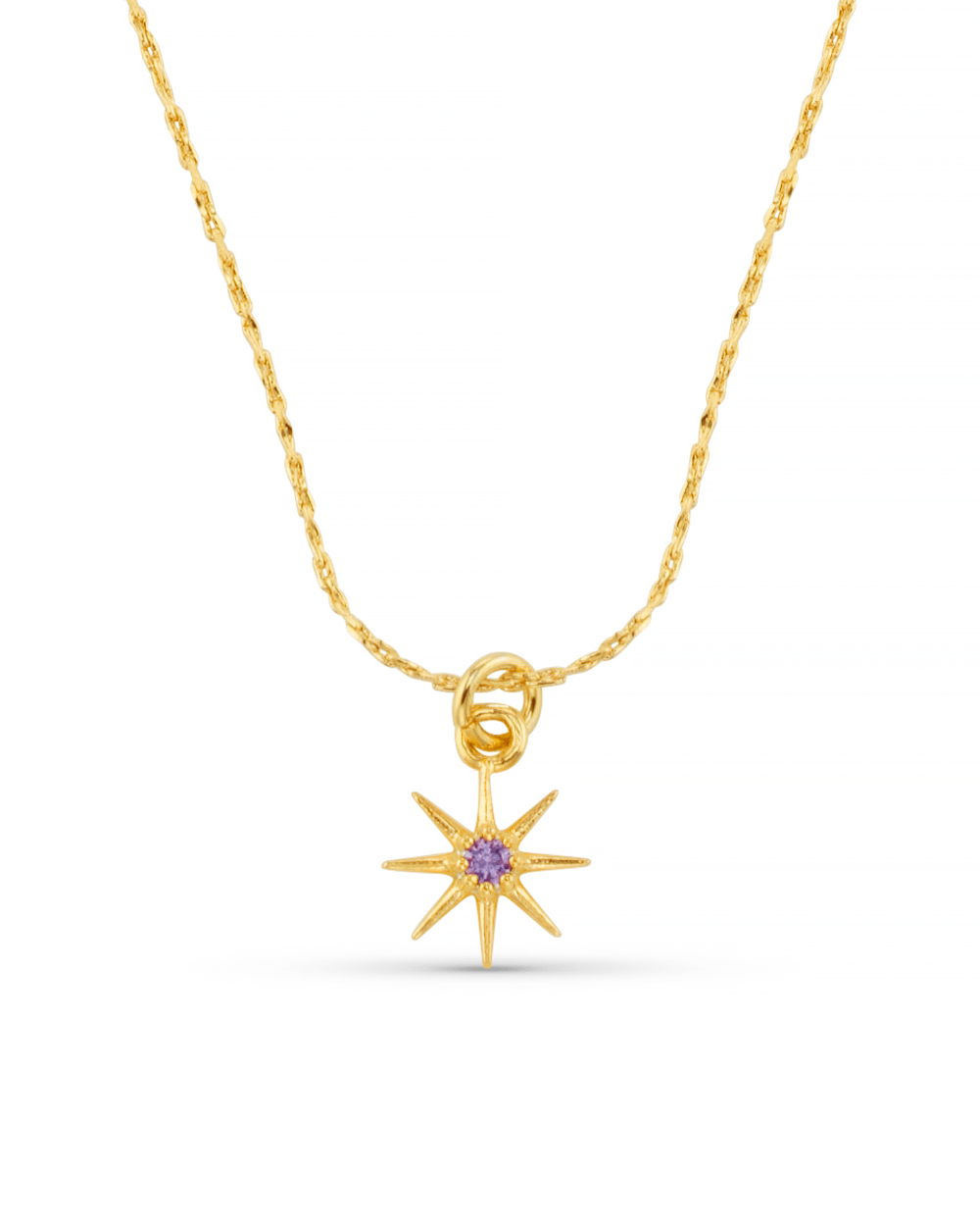 Part Recycled 18k Gold Plated February Birthstone Amethyst Necklace